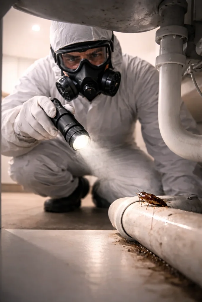 Technicien de lutte antiparasitaire au travail